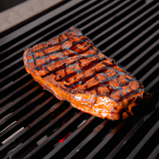 Juicy grilled steak with grill marks and charred edges