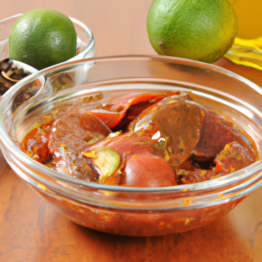 A bowl of citrus chipotle marinade with fresh ingredients